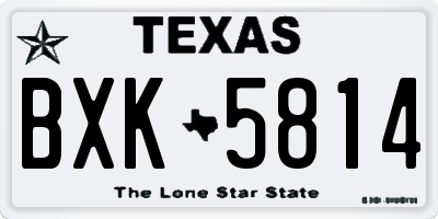 TX license plate BXK5814