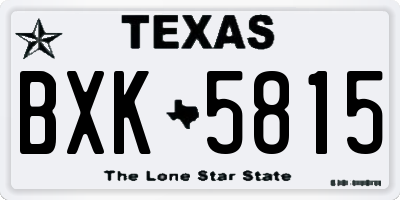 TX license plate BXK5815