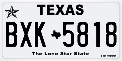 TX license plate BXK5818