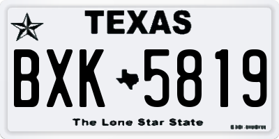 TX license plate BXK5819