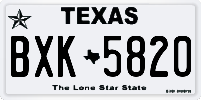 TX license plate BXK5820