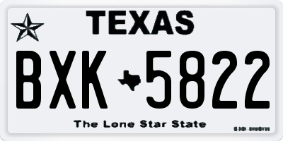 TX license plate BXK5822
