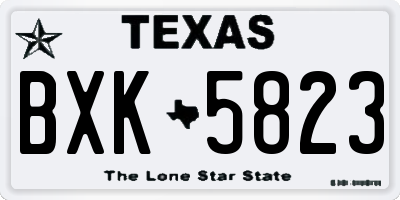 TX license plate BXK5823