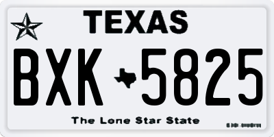 TX license plate BXK5825