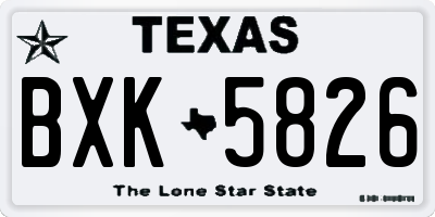 TX license plate BXK5826