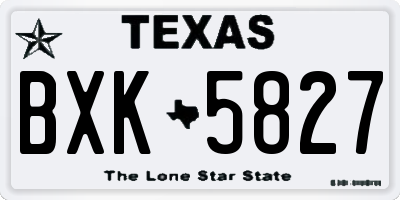 TX license plate BXK5827