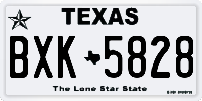 TX license plate BXK5828