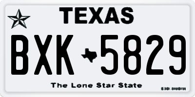 TX license plate BXK5829