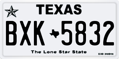 TX license plate BXK5832