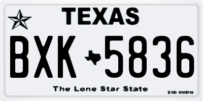 TX license plate BXK5836