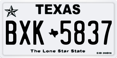 TX license plate BXK5837