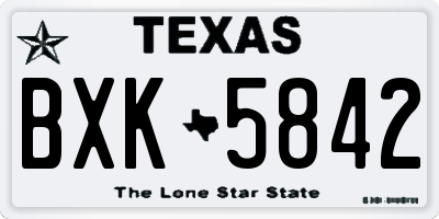 TX license plate BXK5842