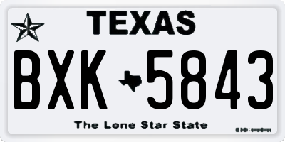 TX license plate BXK5843
