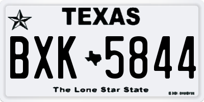 TX license plate BXK5844