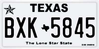 TX license plate BXK5845