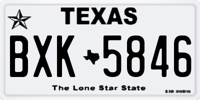 TX license plate BXK5846