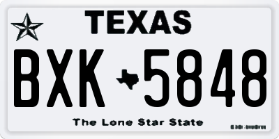 TX license plate BXK5848