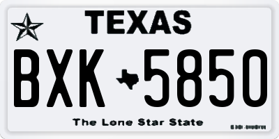 TX license plate BXK5850