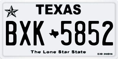 TX license plate BXK5852
