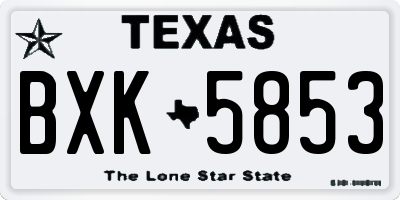 TX license plate BXK5853