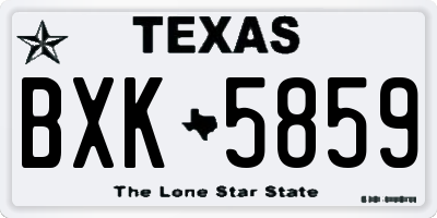 TX license plate BXK5859