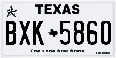 TX license plate BXK5860