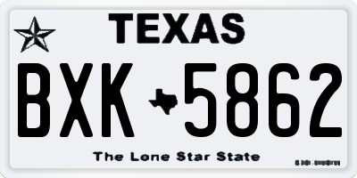 TX license plate BXK5862