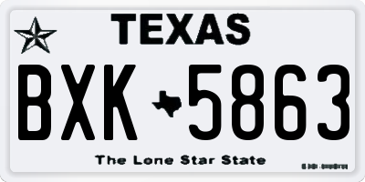 TX license plate BXK5863