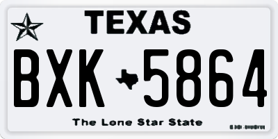 TX license plate BXK5864