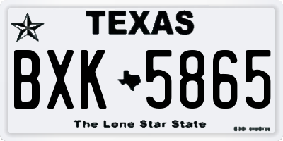 TX license plate BXK5865