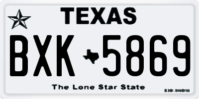 TX license plate BXK5869
