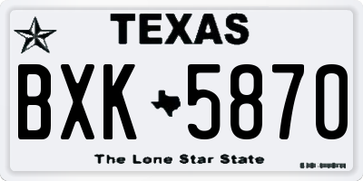 TX license plate BXK5870