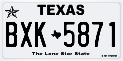 TX license plate BXK5871