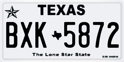 TX license plate BXK5872