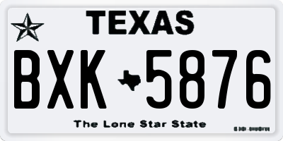 TX license plate BXK5876