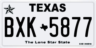 TX license plate BXK5877