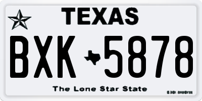 TX license plate BXK5878