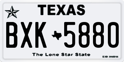TX license plate BXK5880