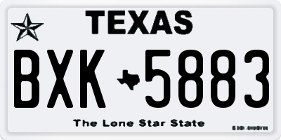 TX license plate BXK5883