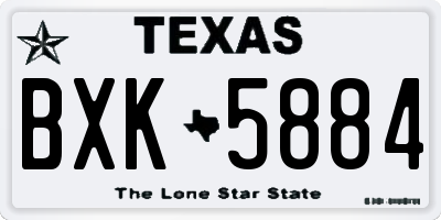 TX license plate BXK5884