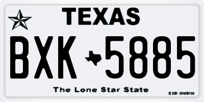 TX license plate BXK5885