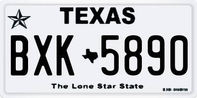 TX license plate BXK5890