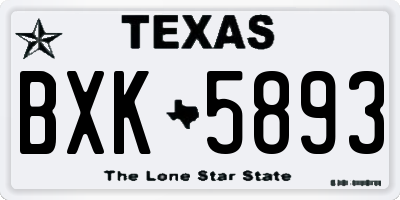 TX license plate BXK5893
