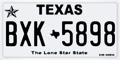 TX license plate BXK5898
