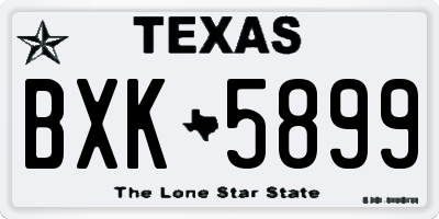TX license plate BXK5899