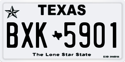 TX license plate BXK5901