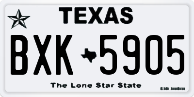 TX license plate BXK5905