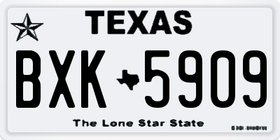 TX license plate BXK5909