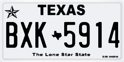 TX license plate BXK5914