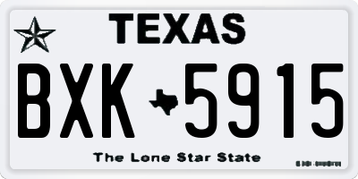 TX license plate BXK5915